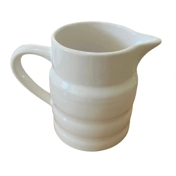 Vintage White‎ Stoneware Pitcher Or Vase - Picture 1 of 3
